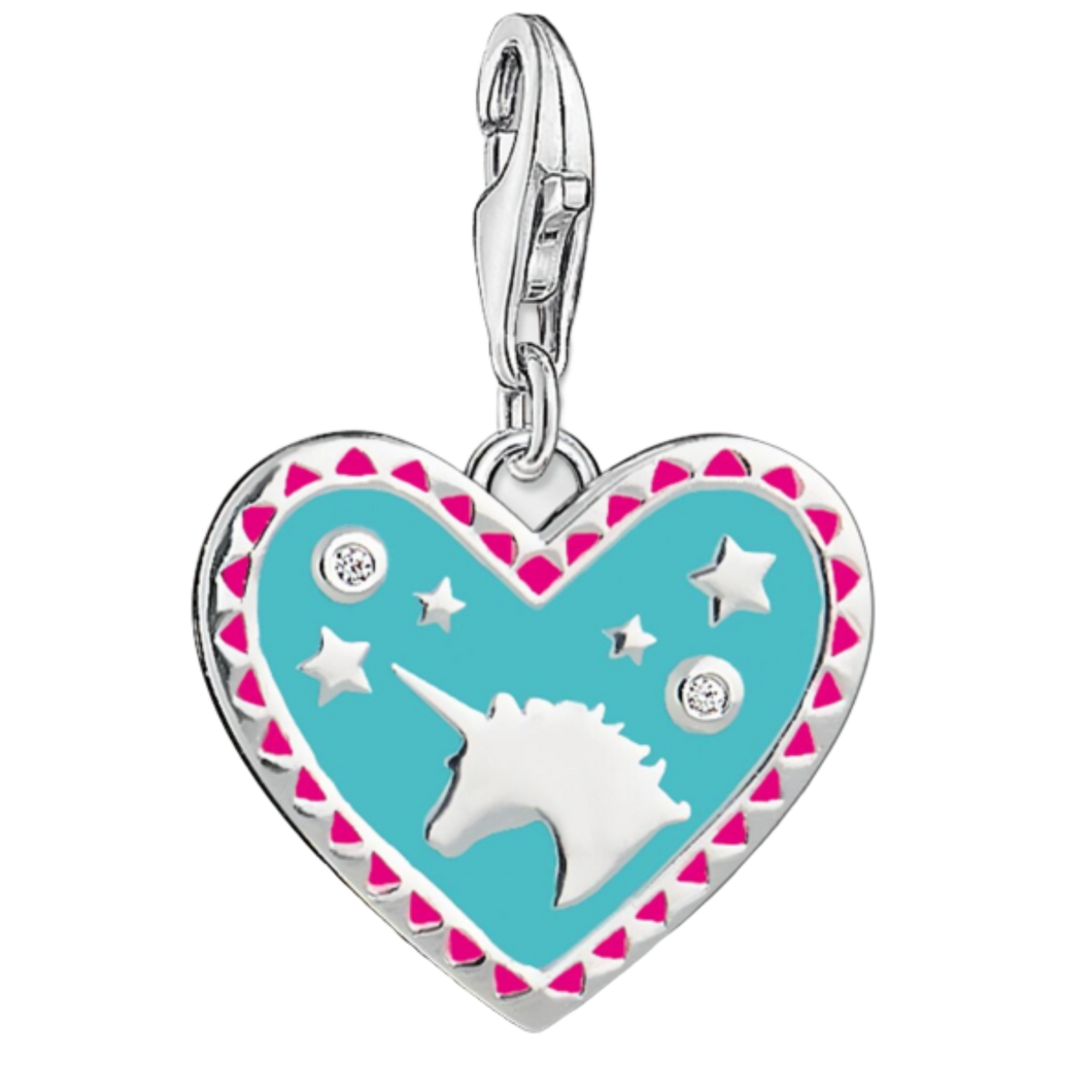 Charms Heart with Unicorn