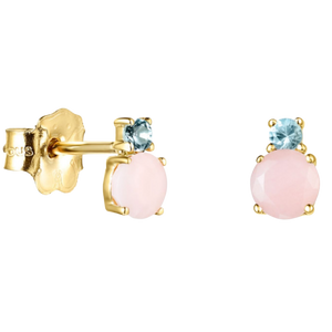 Mini Ivette Earrings In Gold With Opal And Topaz