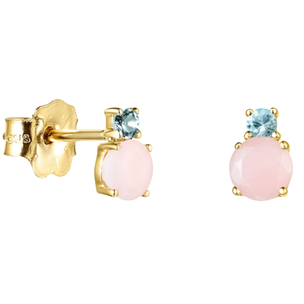 Mini Ivette Earrings In Gold With Opal And Topaz
