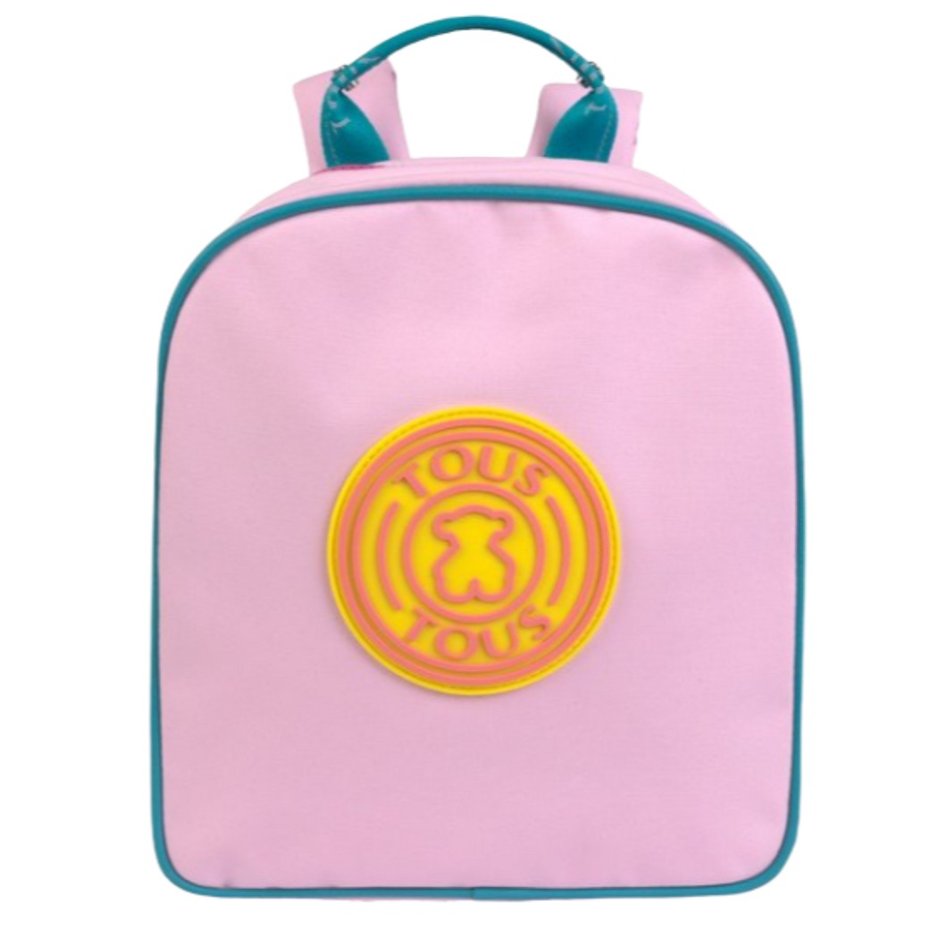 <transcy>حقيبة ظهر مدرسية صغيرة وردية متعددة الألوان</transcy>